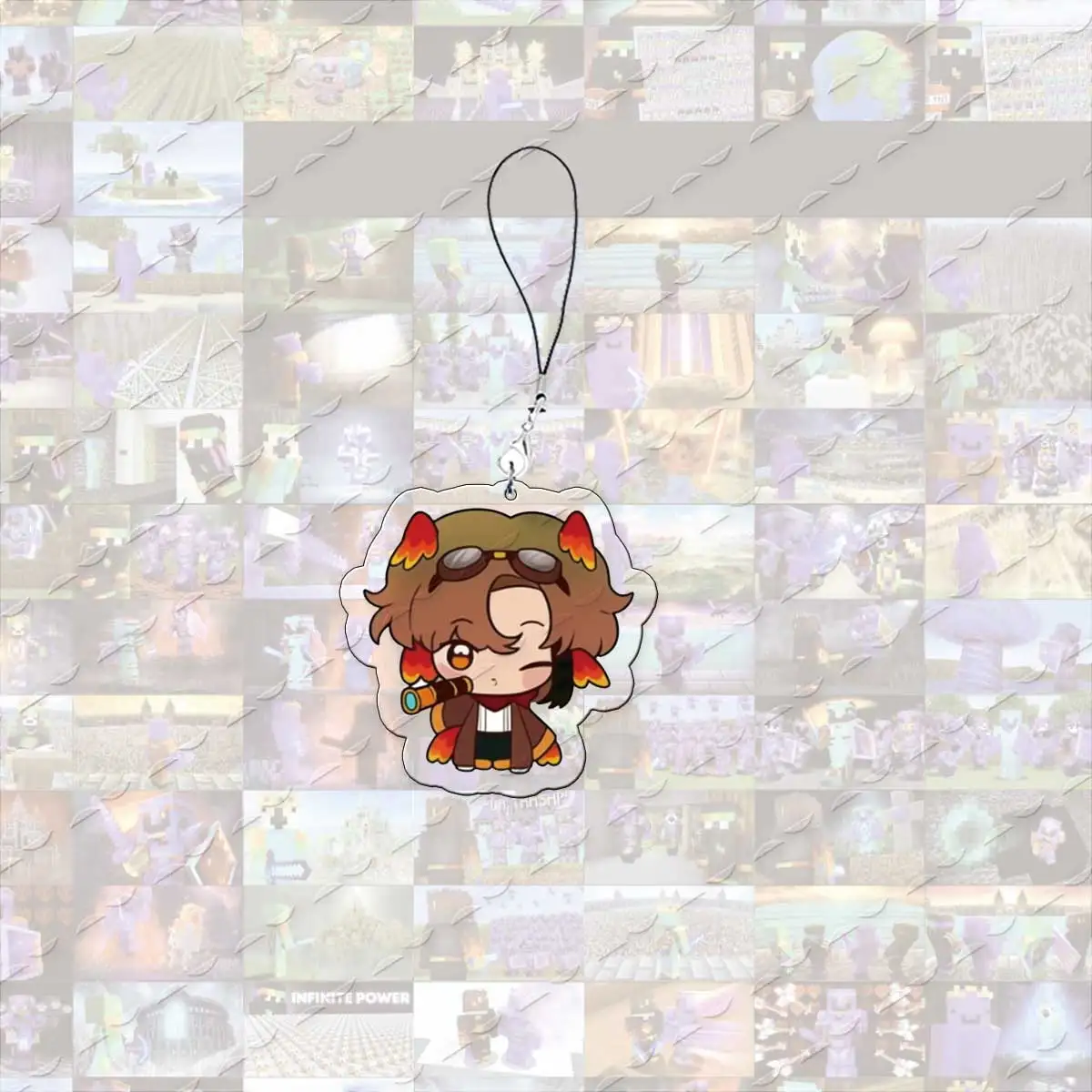 Фото Акриловые подвески для телефона Unstable Universe Chibi: SMP ParrotX2, Wemmbu, SpokeIsHere. Маленький кулон-брелок для телефона, цепочка для ключей, подарок для фанатов. №5
