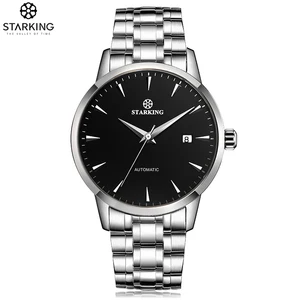 STARKING деловые мужские часы 40 мм мужские механические часы простые с сапфировым стеклом AM0184 2022 календарь ультратонкие механические часы 5Bar