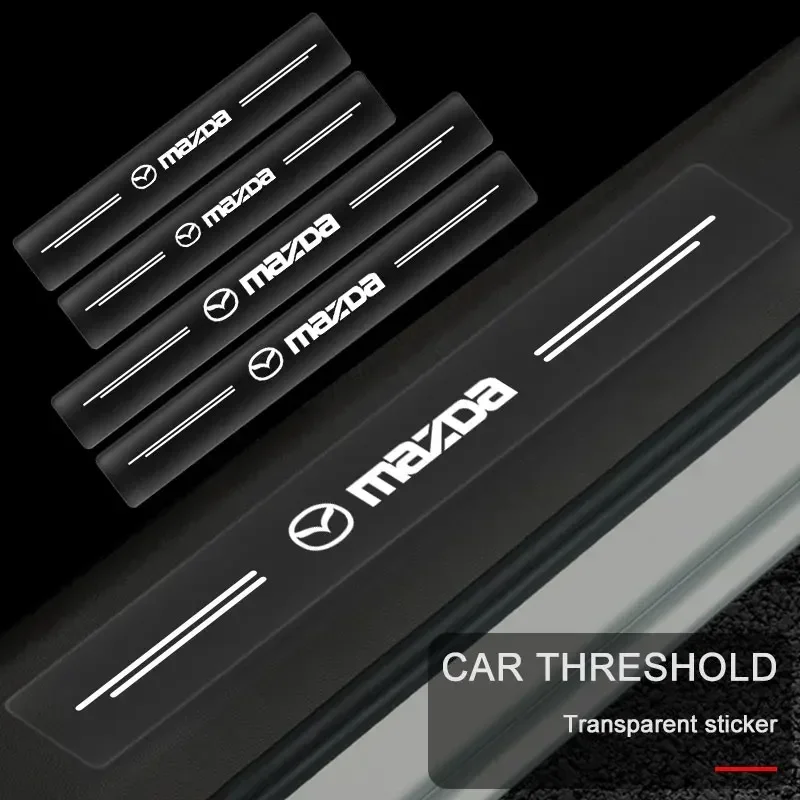 Автомобильная наклейка протектор порога прозрачный декоративный значок для Mazda 3