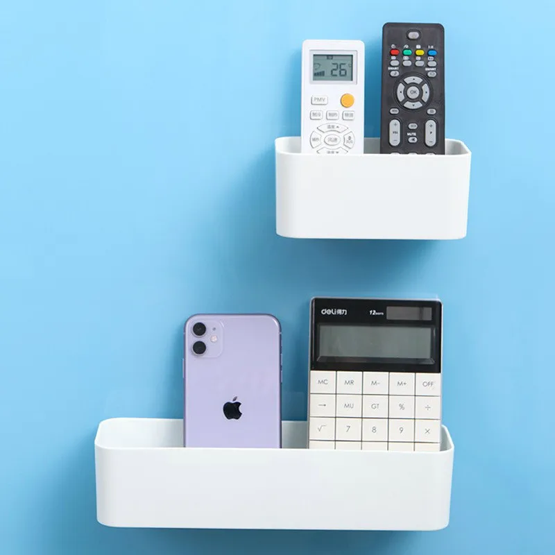 

Traceless Wall Mounted Storage Box Toilet Toiletries Storage Rack Mobile Phone Air Conditioner Remote Control Storage Rack Rack
