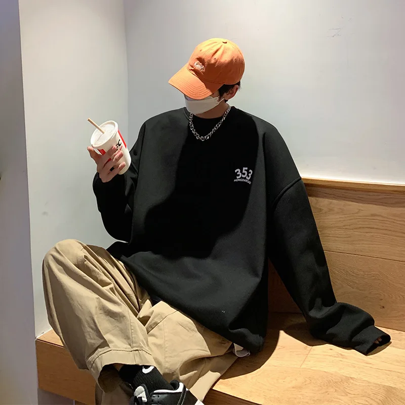 Толстовки большого размера 5XL мужские свитшоты в Корейском стиле весна 2022 Trendyol