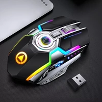 wireless gaming mouse rechargeable 2 4g silent 1600dpi ergonomic 7 buttons led backlight usb optical mouse gamer for pclaptop