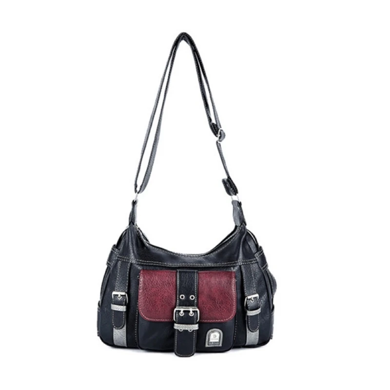 

28GD Women's Bag Color-Block Handbag Ladies Shoulder Bag PU Shopping Bag Ins
