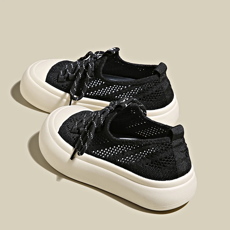 

Mesh Breathable Sneakers Flats Platform Shoes 2023 Autumn New Sport Vulcanized Round-toe Casual Walking Sandals Mujer Zapatillas