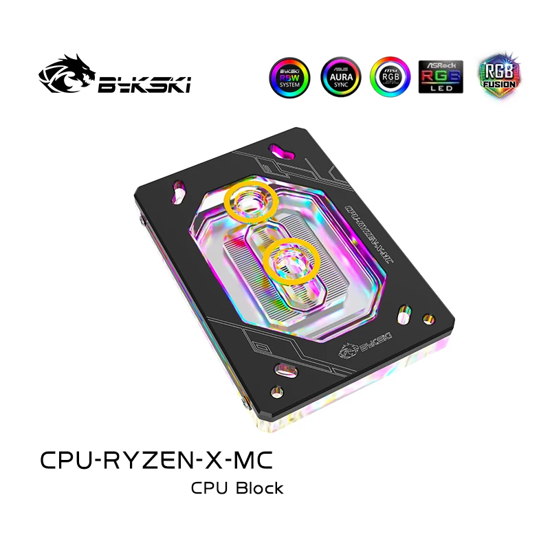 Водяной блок для процессора Bykski AMD RYZEN3000 AM3 + AM4 1950X TR4 X399 X570 материнская плата/5 В 3PIN