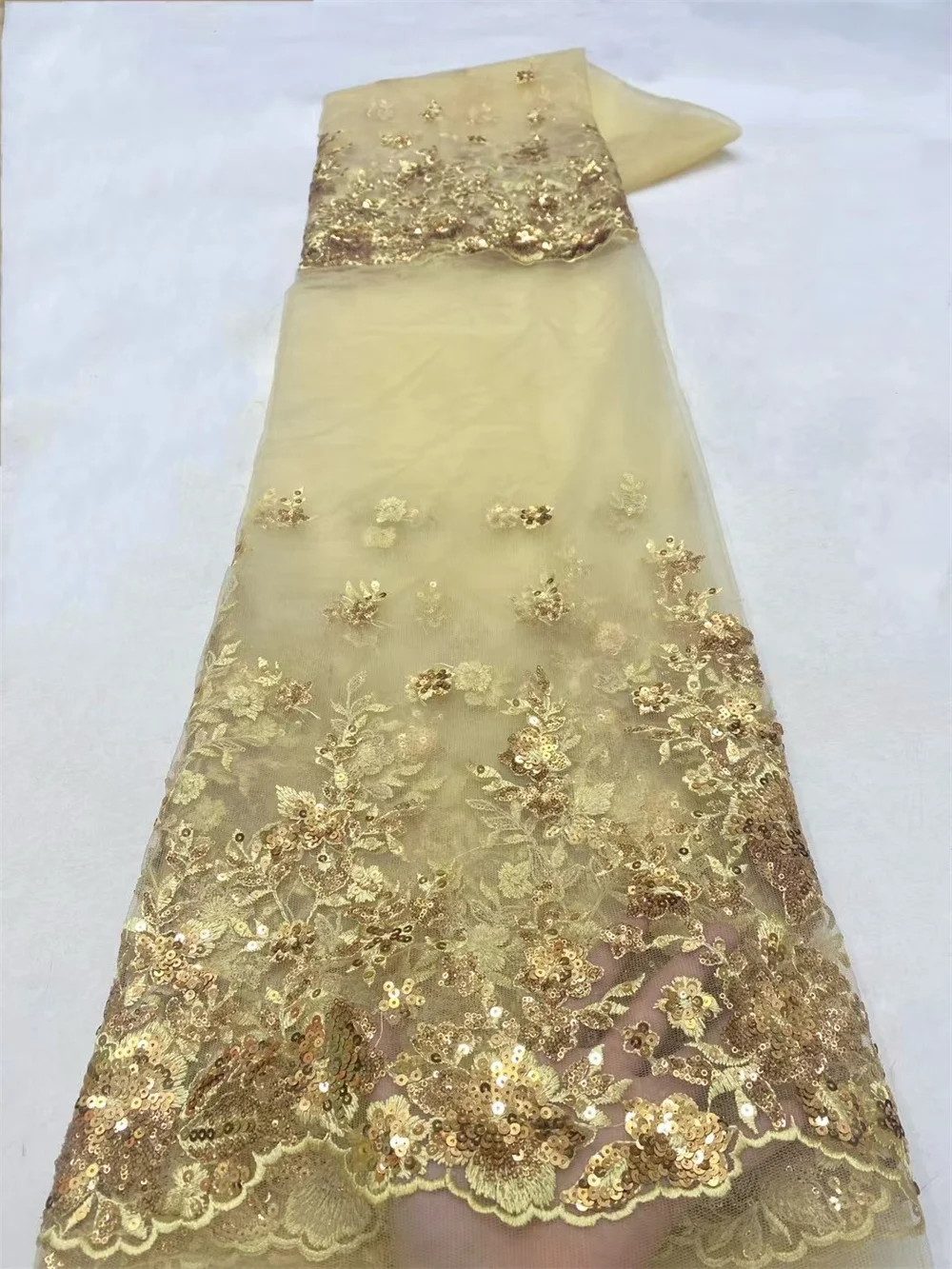 Небесно-голубая последовательность кружевной ткани 2024 высокое качество