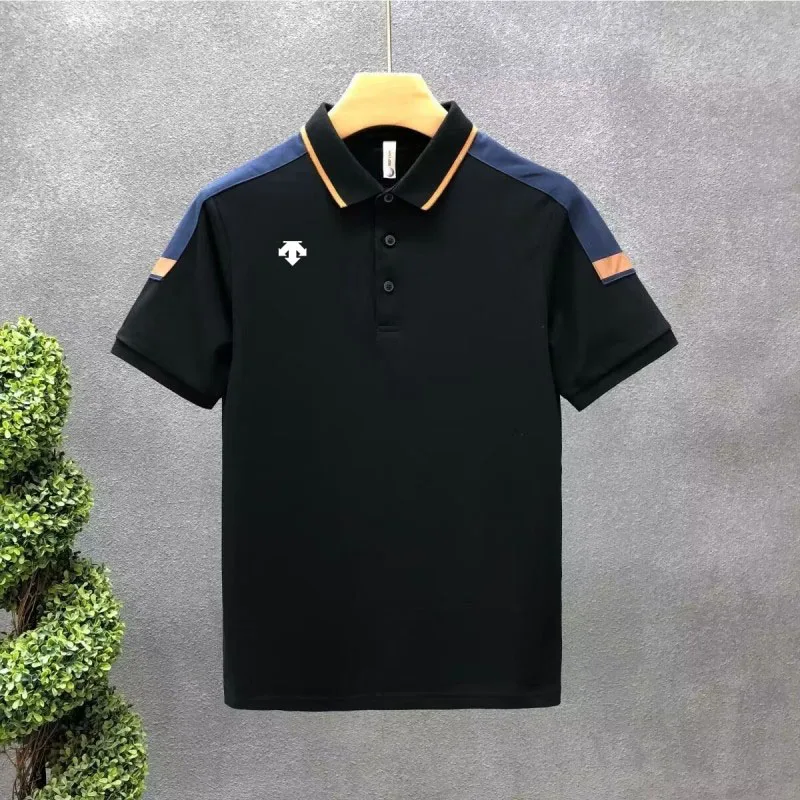 POLO Neck Men's Golf Short Sleeve Shirt Fashion T-shirt Summer Golf Short Sleeve Golf Top Casual Business Style