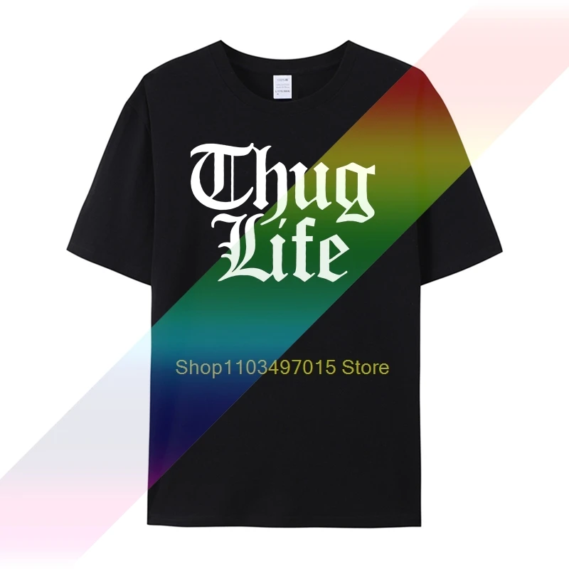Футболка THUG LIFE Мужская топы с принтом в стиле хип-хоп рэп 2PAC гангста под заказ