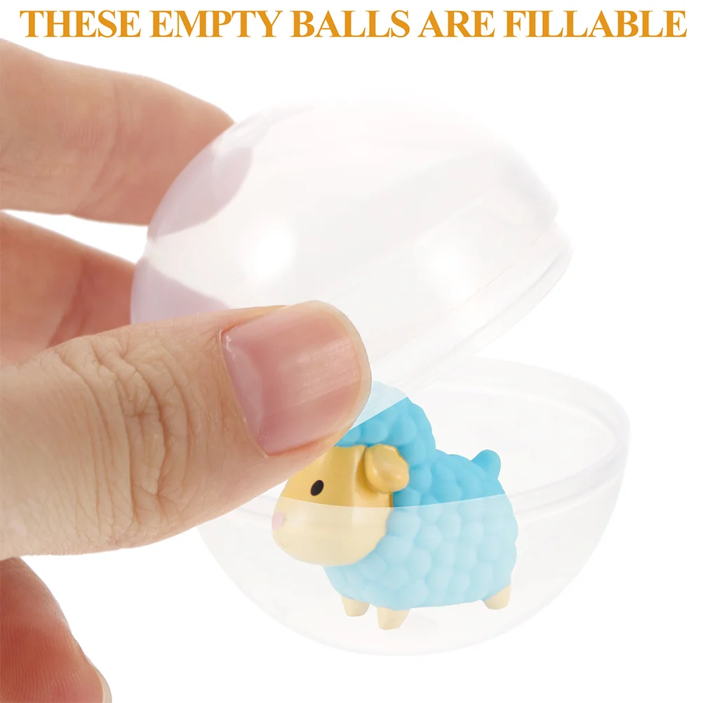

50 Pcs Transparent Shell Small Round Capsules Vending Machine Party Favor Clear Plastic Containers Toy Child
