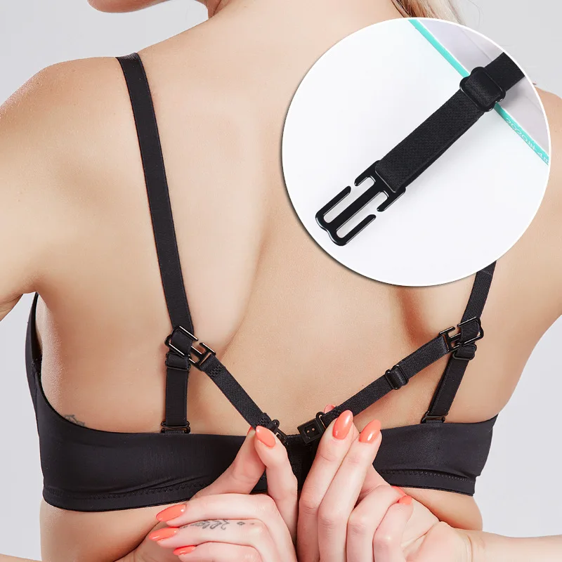 

Women Anti Slip Bra Strap Double-shoulder Back Hasp Holders Buckle Belt All Match Invisible Elastic Straps Bra Extender