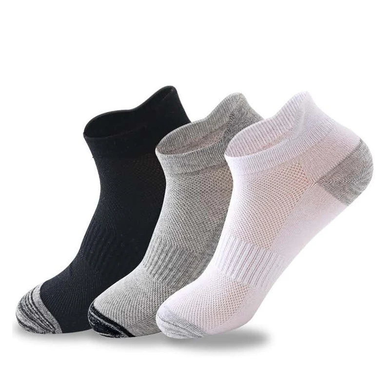10 Pairs Mens Ankle Socks Athletic Cushioned Cotton Sports Socks Breathable Low Cut Tab With Arch Support Mesh Casual Short Sock