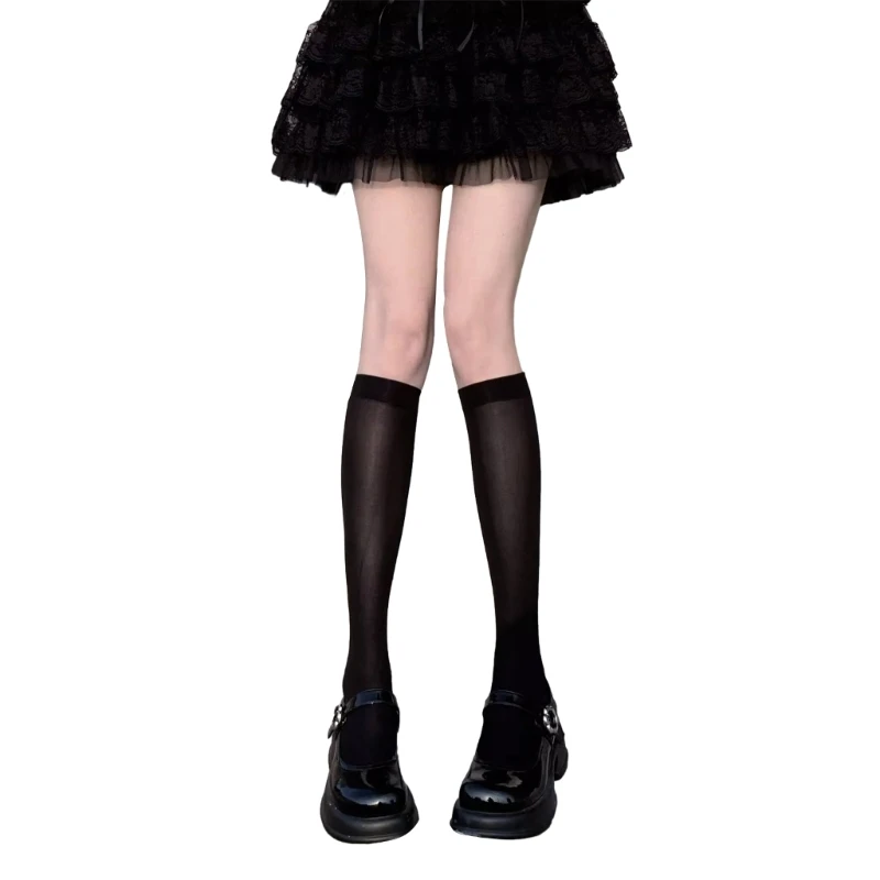 

Womens Long Tube Stockings Girls Sexy Half Calf Socks Summer Cosplay Stockings