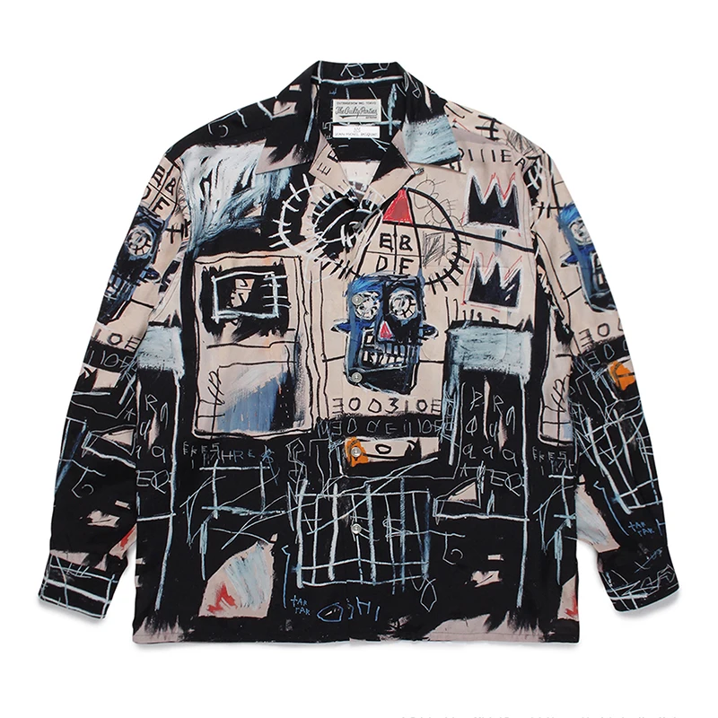 WACKO MARIA Hawaiian Shirt Oversized Graffiti Print Men Women 1:1 Wacko Maria Shirts