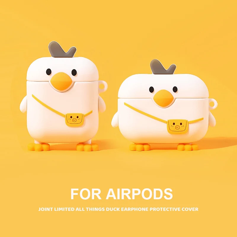 

Yellow Duck Case for Apple Airpods 3 Case 3D Cute Animal Dog Earphone Cover For Airpods Air Pods Pro 3 2021 2 1 Case Earbuds Bag