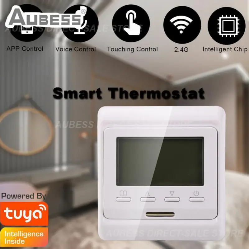 

Children Lock Memory Function Thermostat Temperature Controller Voice Control Temperature Sensor Ntc Wifi Tuya Smart Lcd Screen