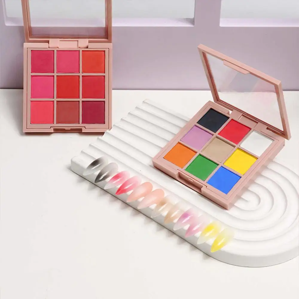 

9 цветов, пудра для дизайна ногтей, палитра ногтей, УФ-Гель-лак, пигментная зеркальная пудра, блестящая пудра для маникюра, украшение для дизайна ногтей