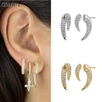 crmya gold silver filled stud earrings for women piercing ear ring cz zircon irregular earrings 2022 women jewelry wholesale