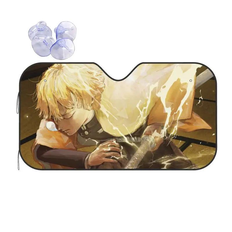 

Ghost Slayer Anime Car Sunshade Cartoon Animation Car Sunscreen UV Protection Auto Parts Decorative Sunshade