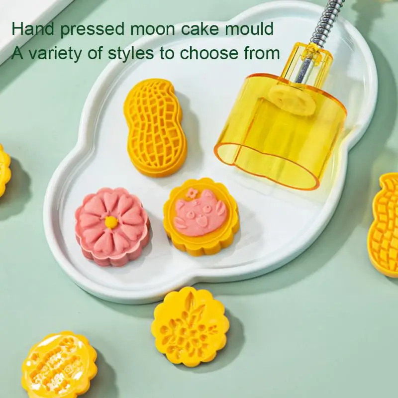 

New Chinese Style Moon Cake Mould Mid Autumn Rabbit Tiger Flower Moon Cake Decoration Cake Pastry Kitchen Accessories