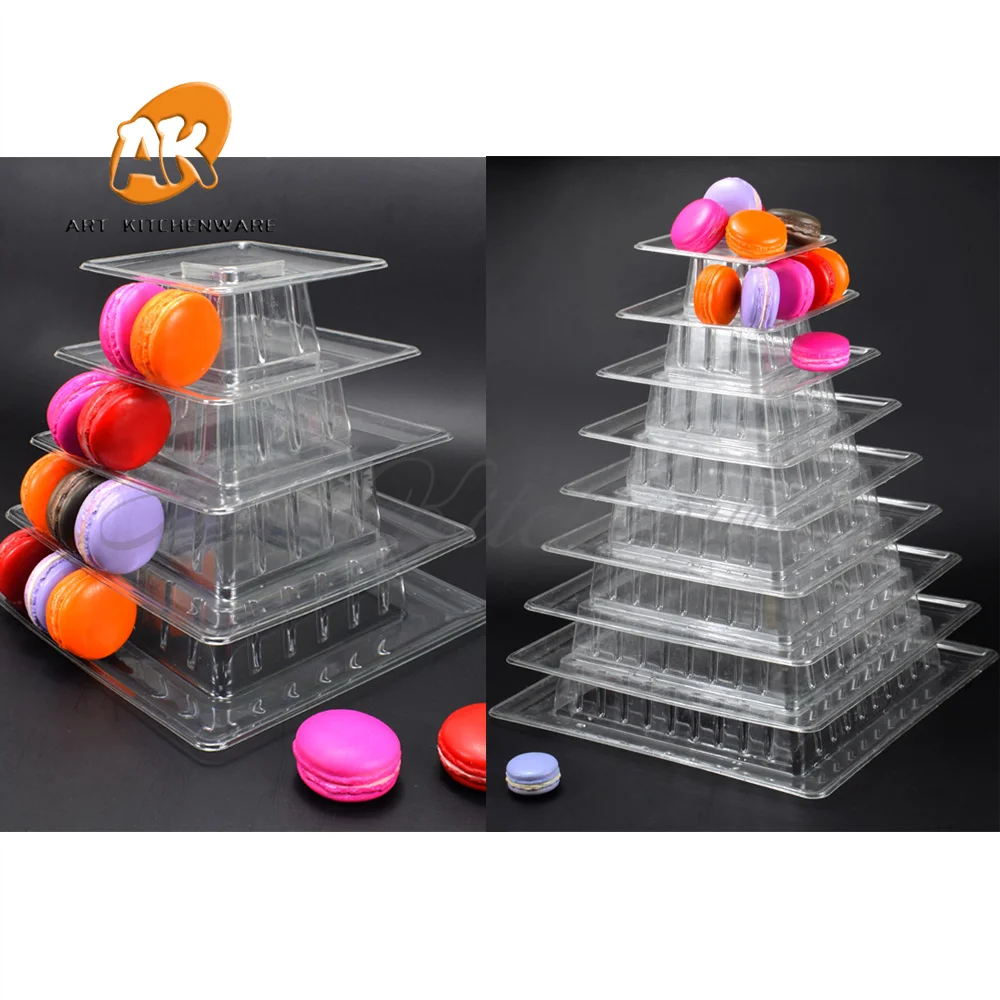 

5/10 Layer High Quality Macarons Display Tower PVC Macaron Tower Stand Wedding Cake Decorating Supplies Fondant Cake Baking Tool