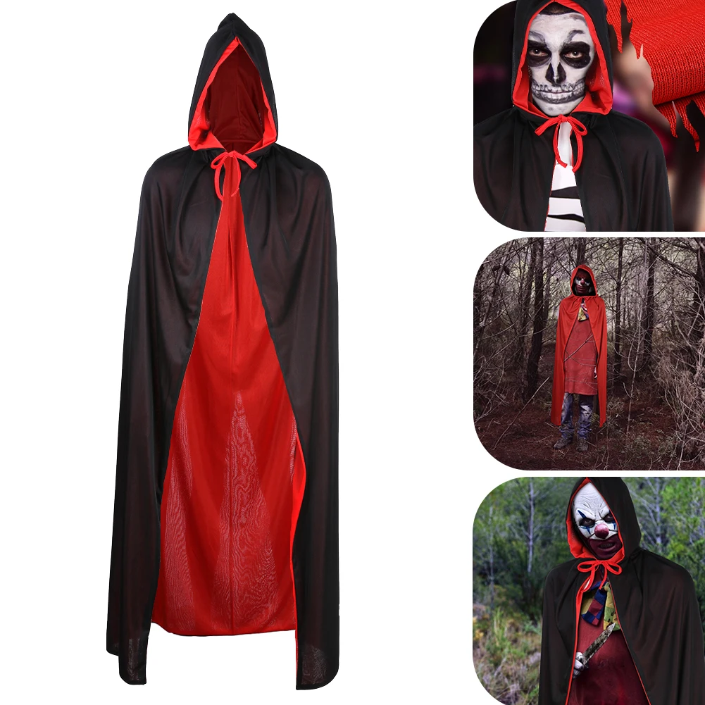 

Halloween Vampire Cloak Cape Stand-up Collar Cap Reversible for Halloween Cosplay Costume Party for Children Adult Gifts Cloak