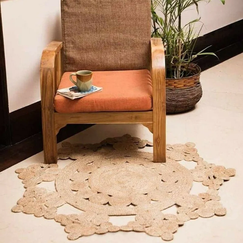 Alfombras y tapetes para el hogar, sala de estar trenzada a mano, redonda, 100% Yute Natural, decoración, moderna, para exteriores (0)
