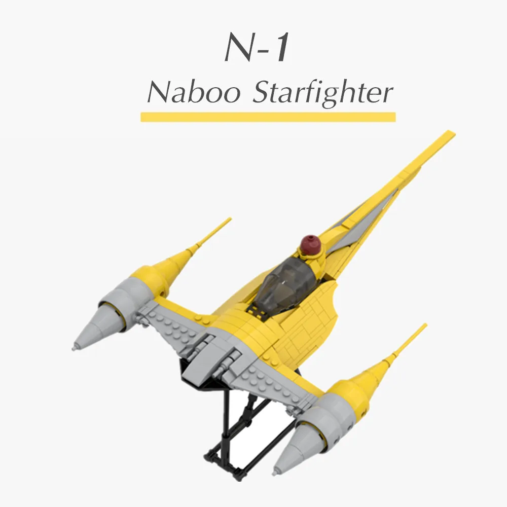 

Disney Naboo Stars Fighter Space Wars Boba Fett Mandalorians Djarin N-1 MOC-99932 75325 Building Blocks Bricks Toys Gift
