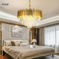 modern golden shiny crystal lamp luxury led crystal chandelier villa restaurant living room hotel indoor lighting ceiling lamp