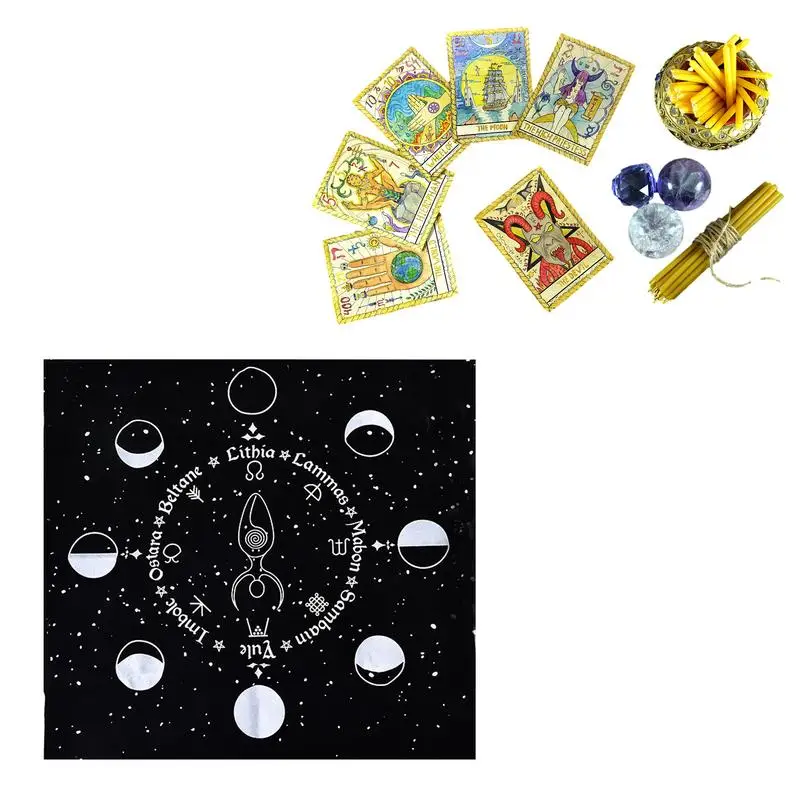 

Скатерть для Таро-карт, астрологическая ткань для алтаря, Таро, религиозная 12 созвездий, идеально подходит для ТАРО