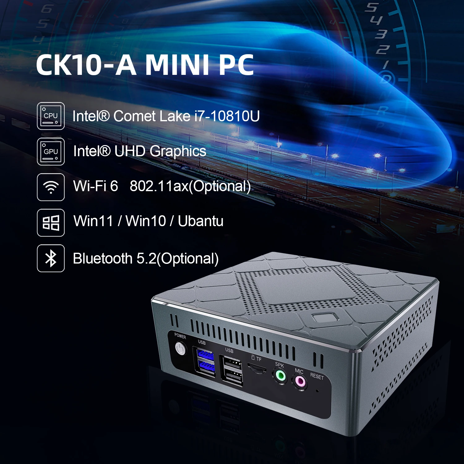 CK10-A MINI PC Intel I5-8257U/ I7-10810U Windows 10/11 8th Desktop Mini Computer Support Auto Power 16gb Bolso Pc