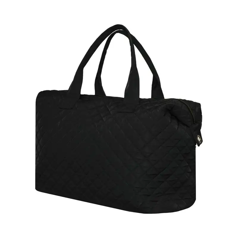 

Luxurious Nylon Checkered Pattern Travel Duffle Tote Bag for Women - Perfect for School and Weekend Adventures!
