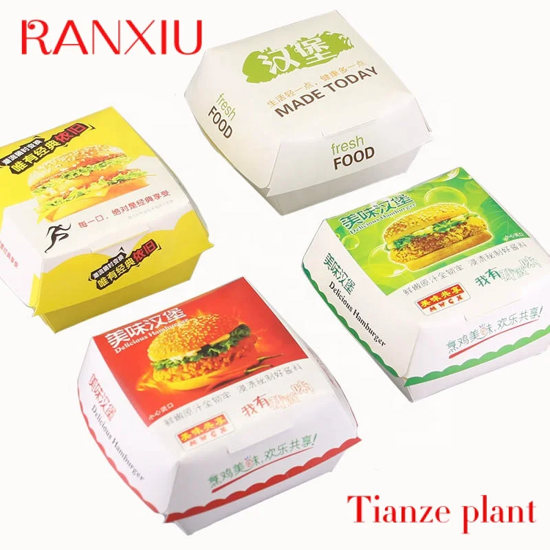 

Custom Hamburger Packaging Customized Size Designs Printing Services Paper Burger Box