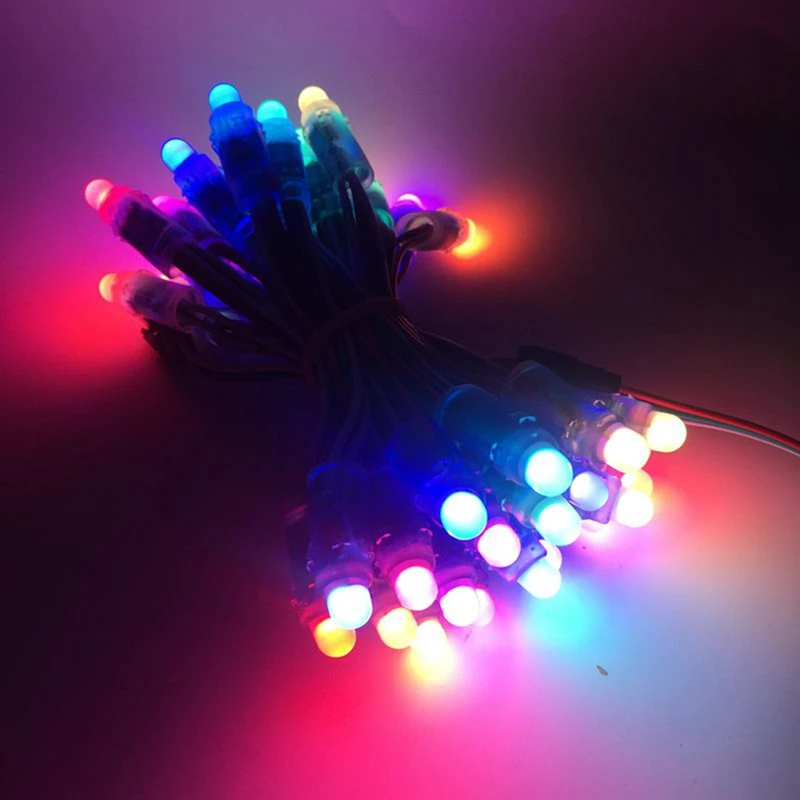 

50Pcs 4M/6.5Meter DC5V WS2811 Full Color LED Pixel Light Module 12Mm 10Cm Wires IP68 Waterproof RGB Digital LED Strings