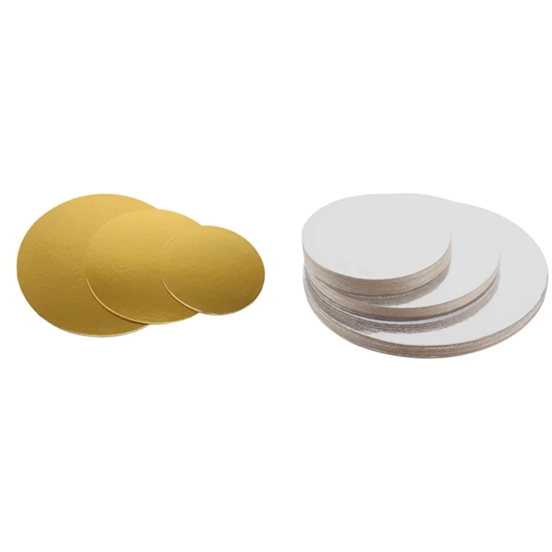 

LJL-18Pcs Round Gold Cake Boards,Cake Base, Circle Cardboard, Disposable Round Cake Boards Perfect For Decorating