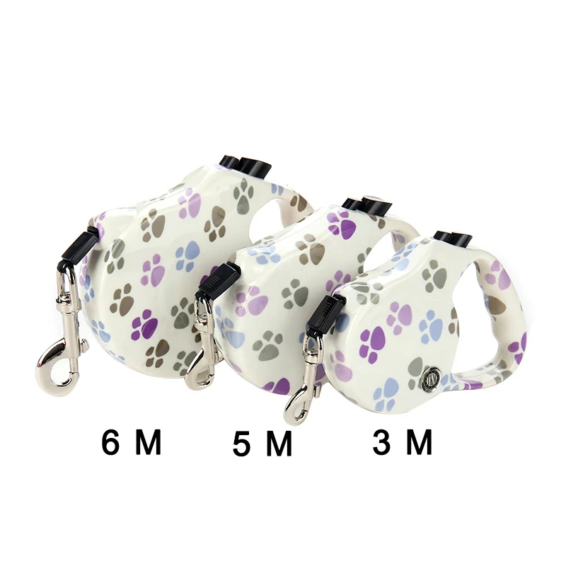 3M 5M 6M Растяжимая поводок для собак Автоматический нейлоновый поводок Предназначен для выгула и бега щенков и домашних животных Собачьи принадлежности.