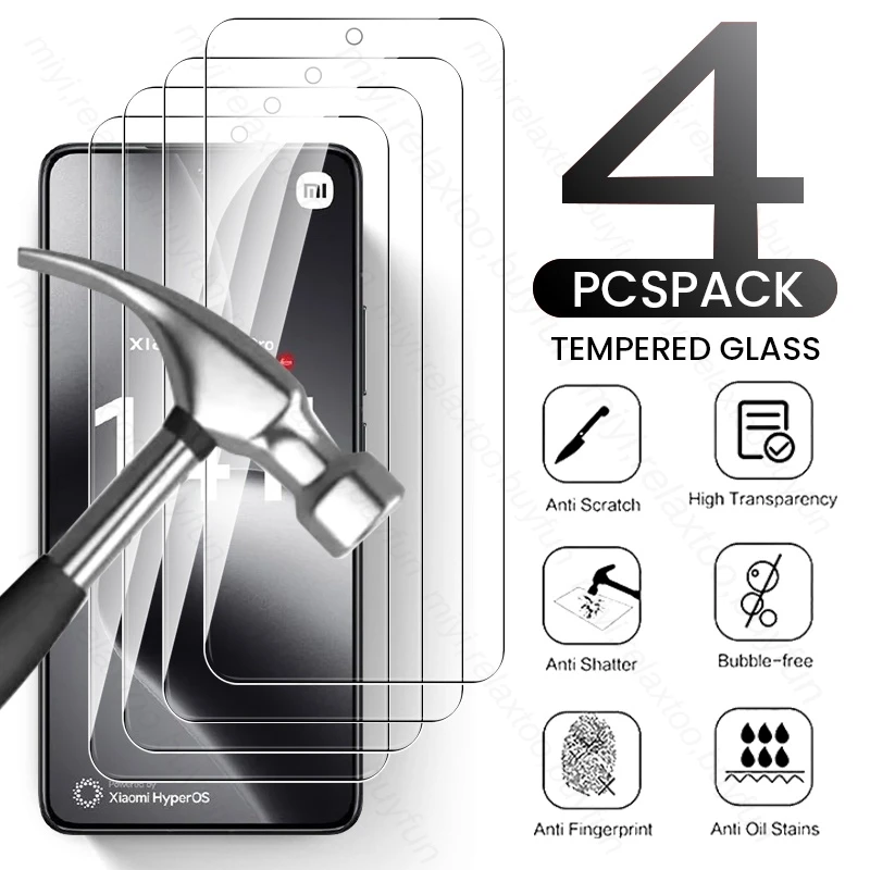 Чехол Xiomi 14TPro 4 шт. Защитное стекло для Xiaomi14T Xiaomi Xaiomi Xiaomy Mi14T Mi 14 T T14 Pro Xiaomi14TPro