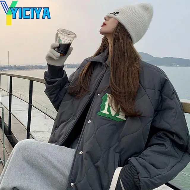 YICIYA Parkas Woman Winter 2023 Cotton Jacket Loose Padded Coats  Female Clothing Solid Streetwear Thickening Parkas Outerware