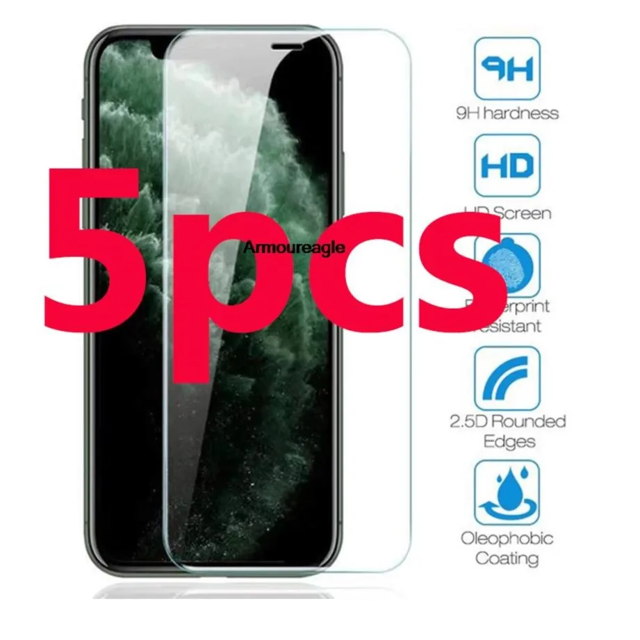 5 шт. полное покрытие из закаленного стекла для iphone x xs 11 pro max xr 12 13 mini 7 8 6 6s plus 5s se 2020