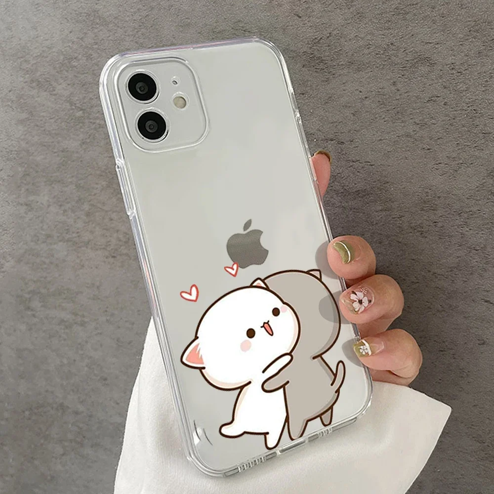 Чехол для телефона с рисунком кота Peach Mochi IPhone 15 14 13 11 12 Pro Max XS MAX Mini 8 7Plus X SE XR