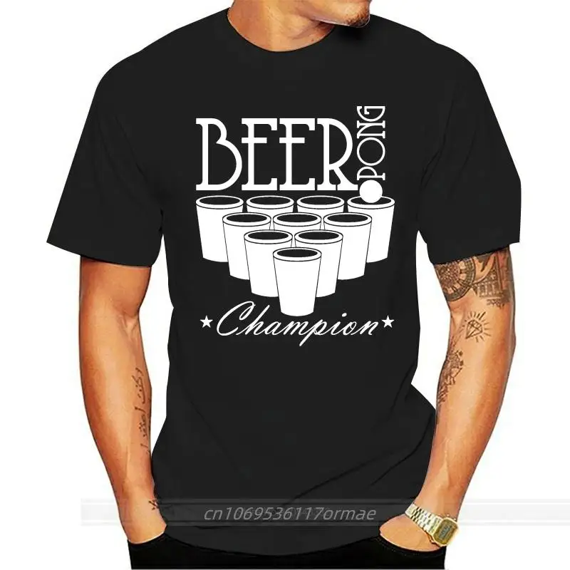

BEER PONG CHAMP Pria T-Shirt Baru T-Shirt Pria Lengan Pendek Kaos Tricolor Pria Atasan Keren O Leher T Shirt