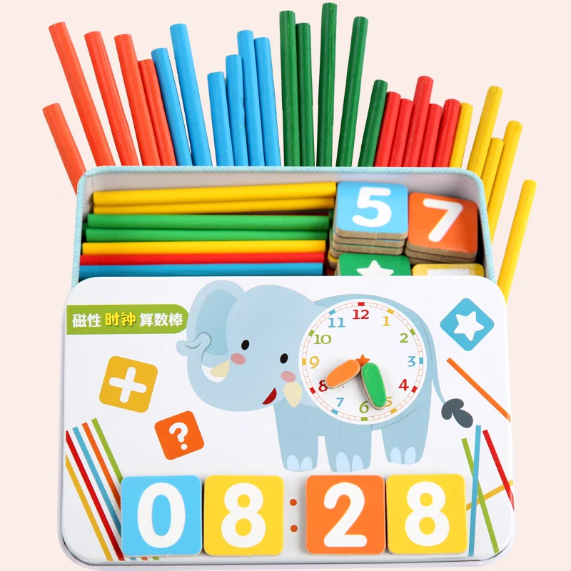 

Wooden Puzzles Magnetic Digital Counting Stick Montessori Educational Toys for Children Baby Math Arithmetic Early Learning Game