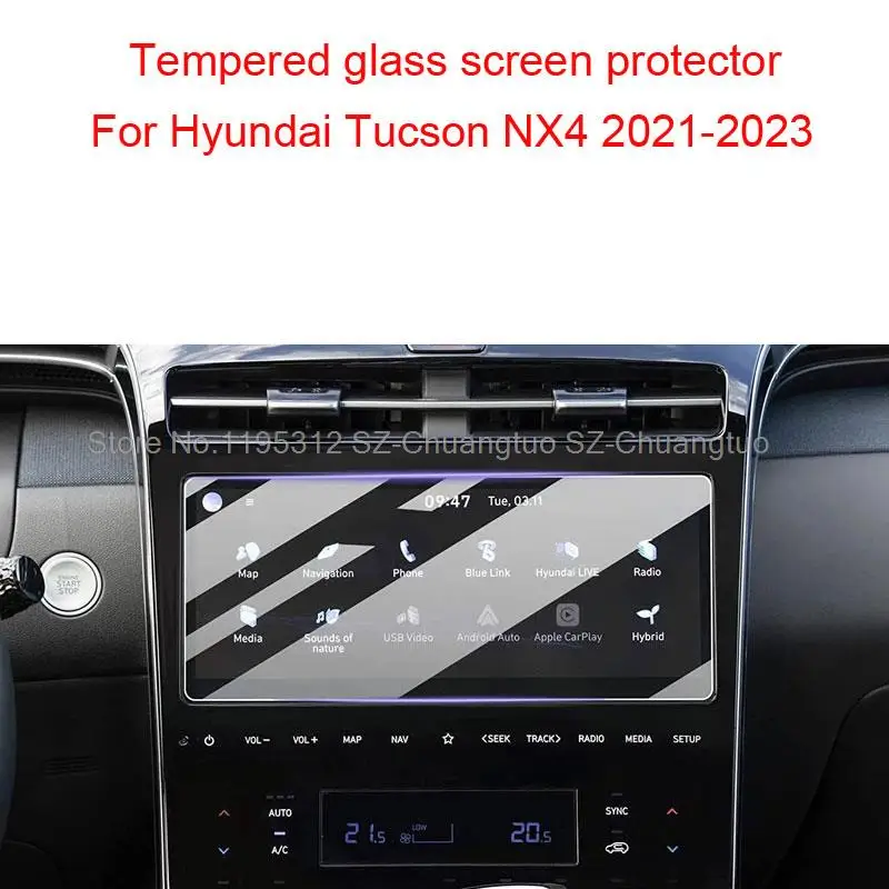 

Защита экрана из закаленного стекла для Hyundai Tucson NX4 2021-2023, автомобильная 10,25 дюймовая пленка с GPS Навигатором и ЖК-дисплеем, аксессуары для интерьера