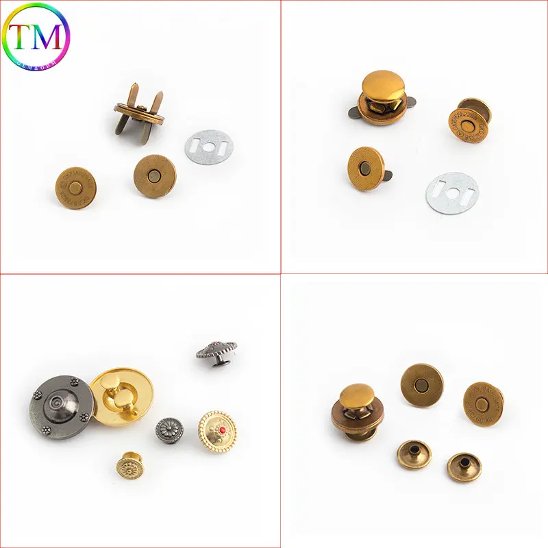 10-50 Pieces Metal Magnetic Fasteners Clasps Magnetic Automatic Adsorption Buckle Bags Buttons Diy Leather Repair Accessories