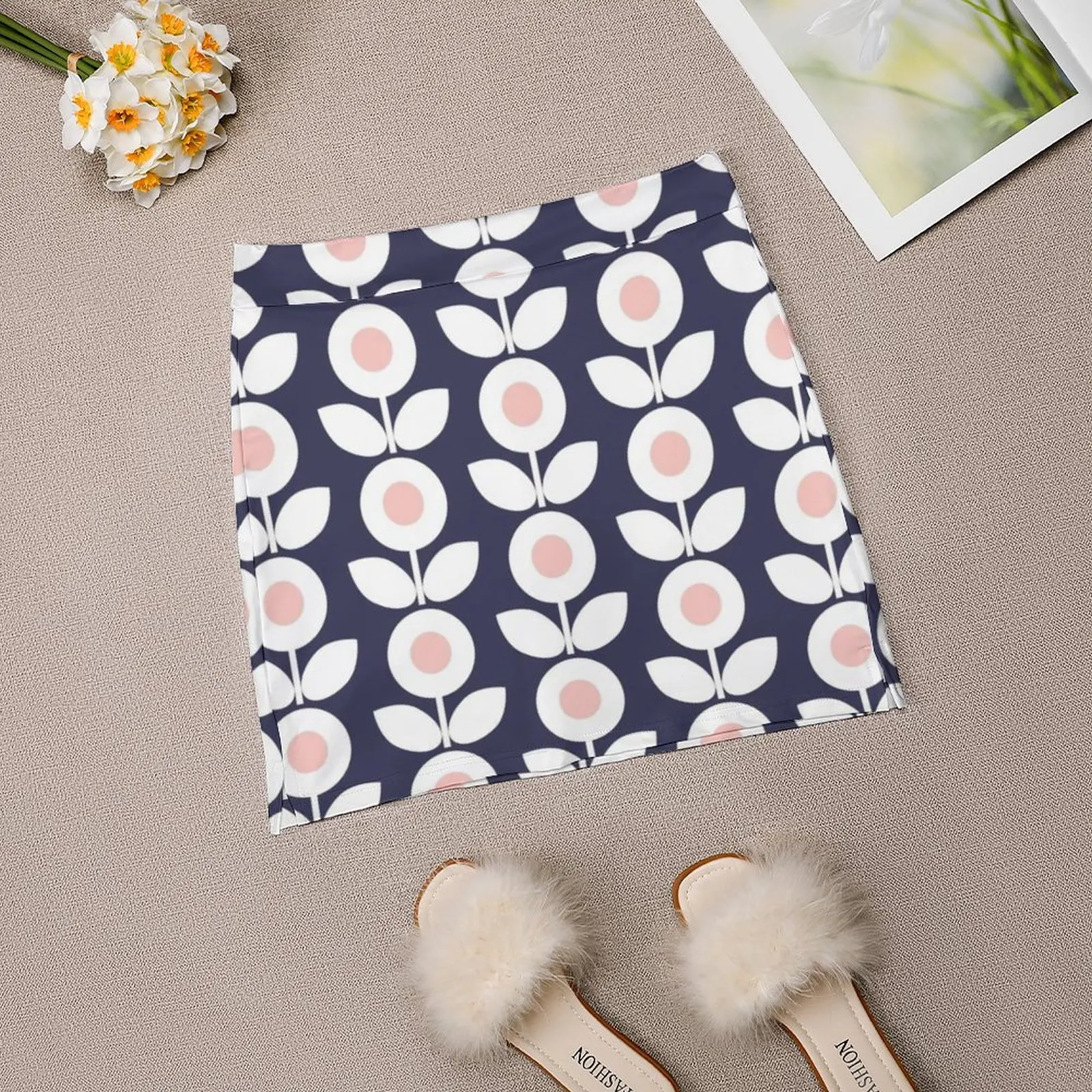 Женская юбка для игры в бадминтон с цветочным принтом