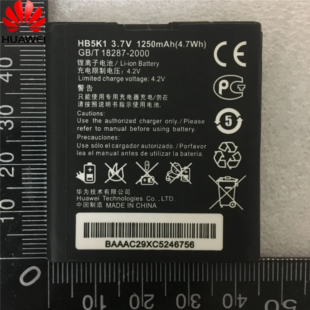 

Новый аккумулятор для Huawei HB5K1 1250 мАч HB5K1 / HB5K1H сменный аккумулятор Y M866 C8650 U8650 C8810 U8660 S8520 T8620