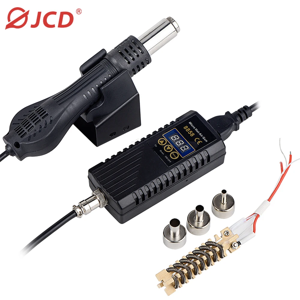 JCD пистолет горячего воздуха 8858 микро паяльная станция ЖК-цифровой фен для пайки 220 в 750 Вт Сварка тепловой пушкой Инструменты для ремонта