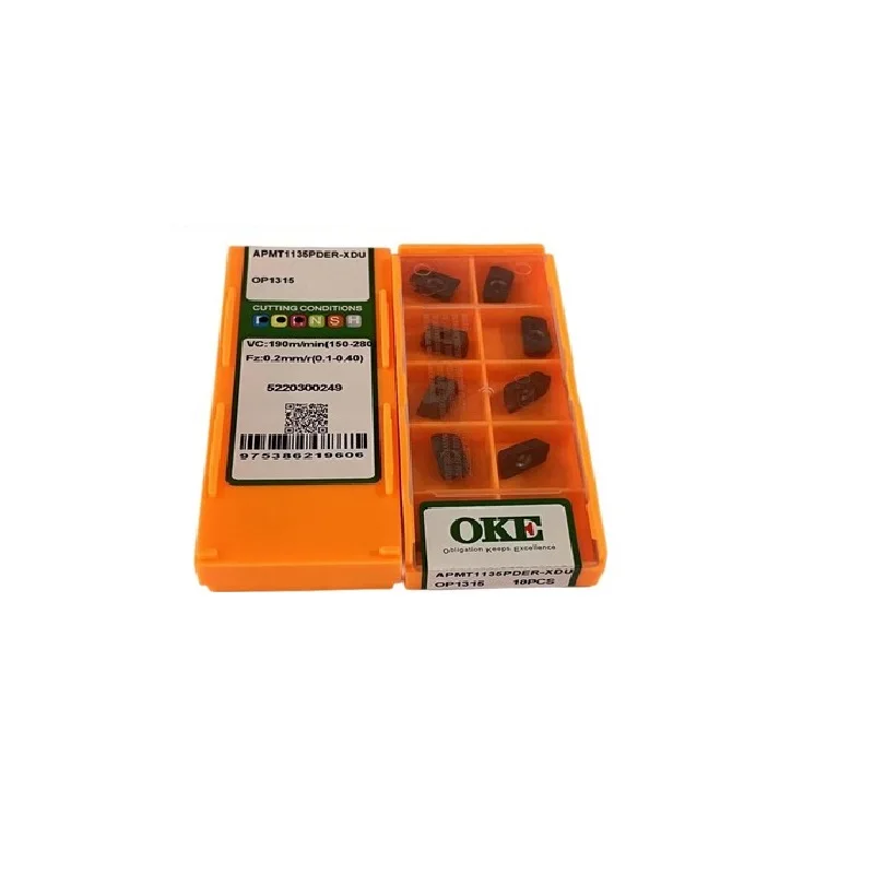

OKE Оригинальный APMT1135PDER APMT1604PDER XDU H2L M2L OP1215 OP1315 OP1325 Твердосплавная фреза Вставка для инструмента APMT Фрезерные пластины