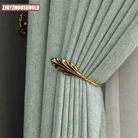 customized curtain simple modern light green full blackout cloth curtains for living room bedroom balcony floor floating