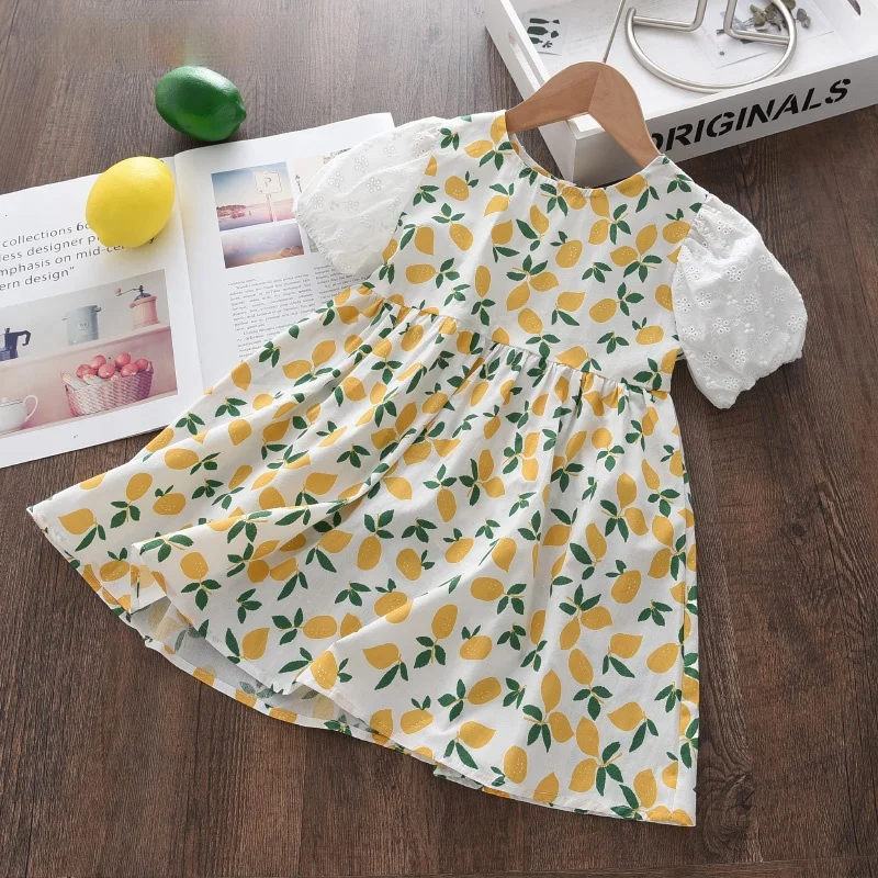 

New Baby Kids Girls Summer Dress Toddler Baby Pastoral Leisure Flowers Print Dresses Costumes Children Sweet Patchwork Vestidos