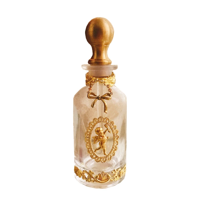 

French Retro Perfume Bottle Angel Brass Crystal Glass Bottle 25 Ml100ml Storage Bottle Light Luxury Ornaments
